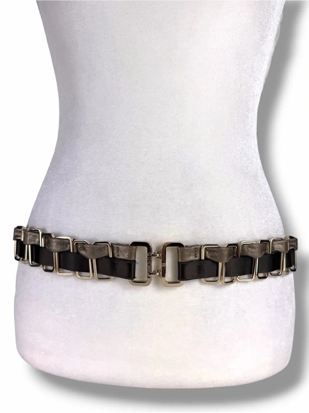 Rare ARCHIVE Chanel 2004 Runway Belt Karl Lagerfeld Era Leather & Gold 85 - Picture 6 of 16